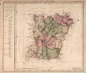 Département de la Mayenne, décrété le 4 février 1790 par l'Assemblée Nationale, divisé en 7 districts et 67 cantons