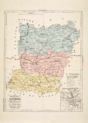 Les trois arrondissements du département de la Mayenne