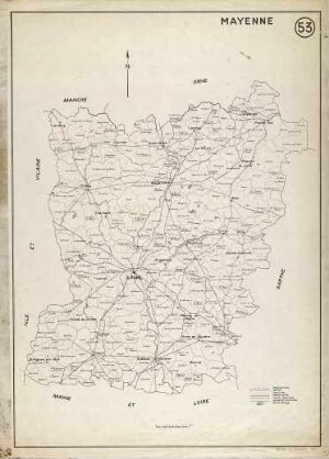 Limites communales et cantonales de la Mayenne