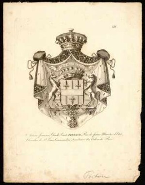 Armes d'Antoine-François-Claude Ferrand, comte Ferrand, pair de France, ministre d'État, chevalier de St-Louis, commandeur secrétaire des ordres du roi