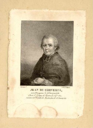 Jean de Cheverus, né à Mayenne le 28 janvier 1768, sacré 1er évêque de Boston le 1er novembre 1810, nommé à l'évêché de Montauban le 13 janvier 1823