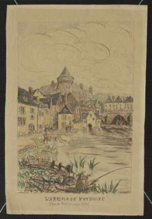 Laval L'arrimage d'Hydouze (rue de la cours d'eau vers 1810)