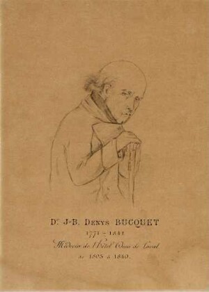 Portrait en buste du docteur J.-B. Denys Bucquet, 1771-1841, médecin de l'Hôtel-Dieu de Laval de 1803 à 1840
