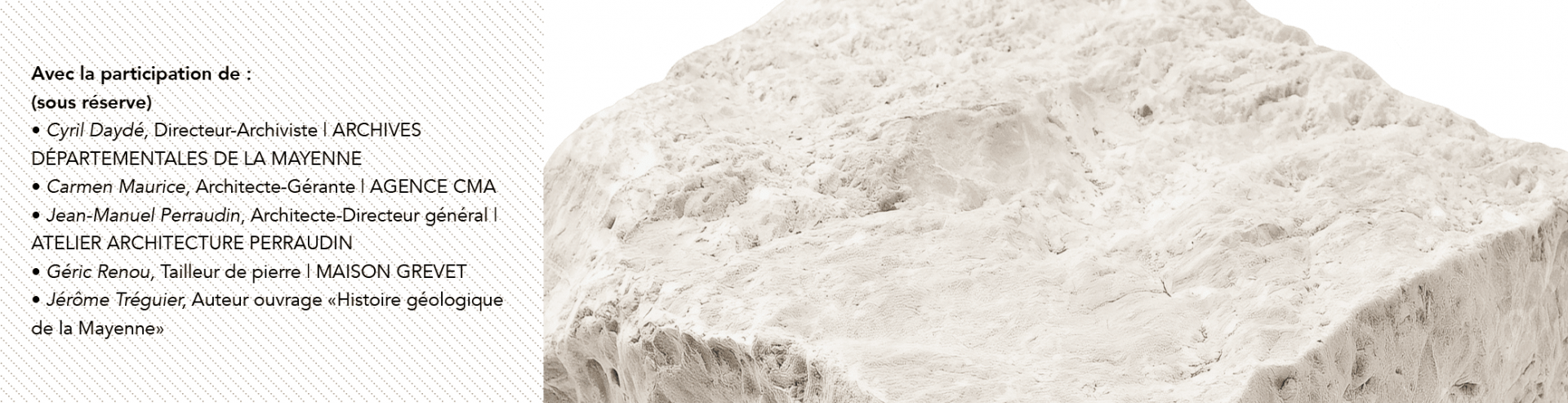 Programme du rendez-vous du mardi avec image d'une pierre