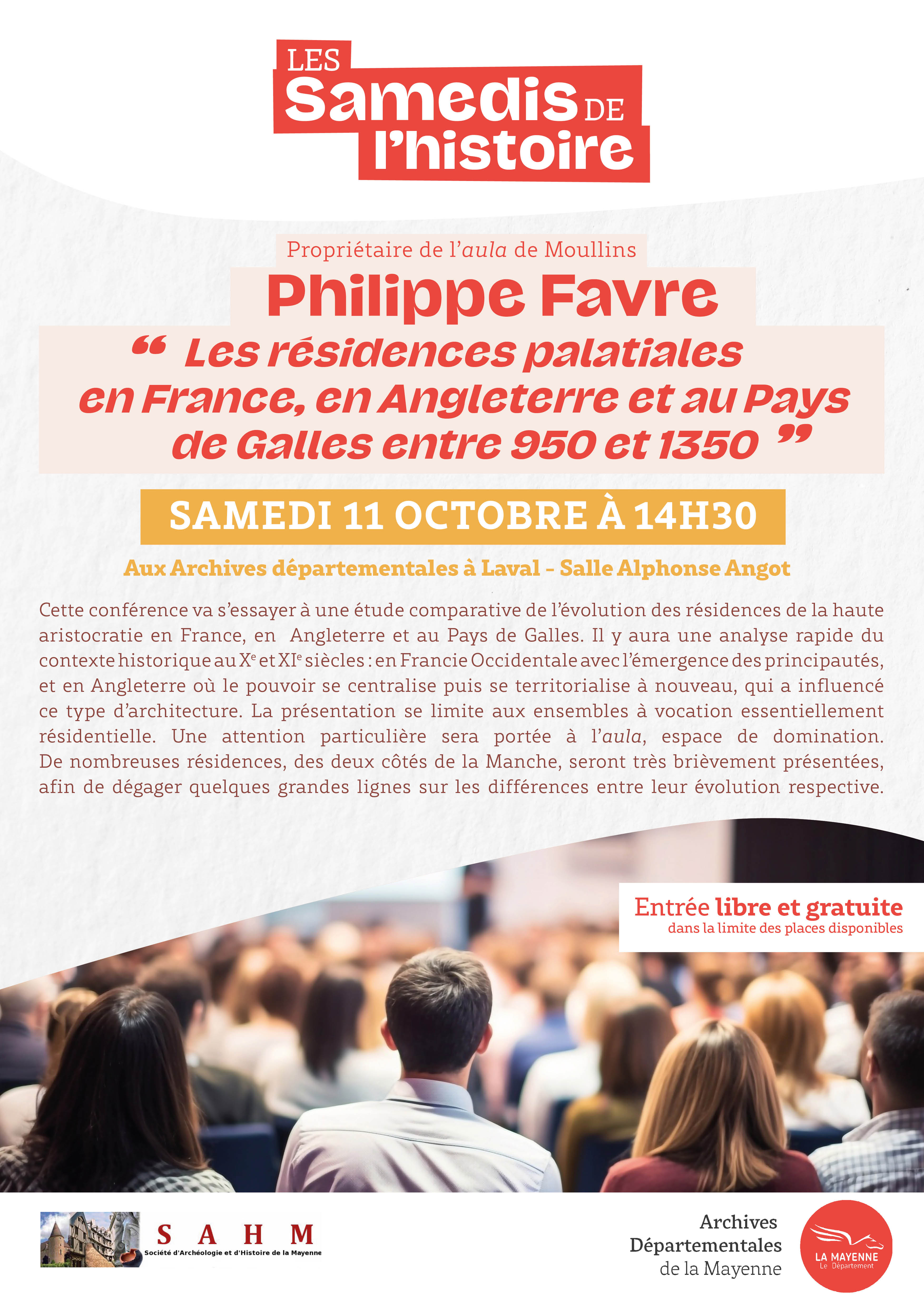 Affiche des "Samedis de l'histoire" du 11 octobre
