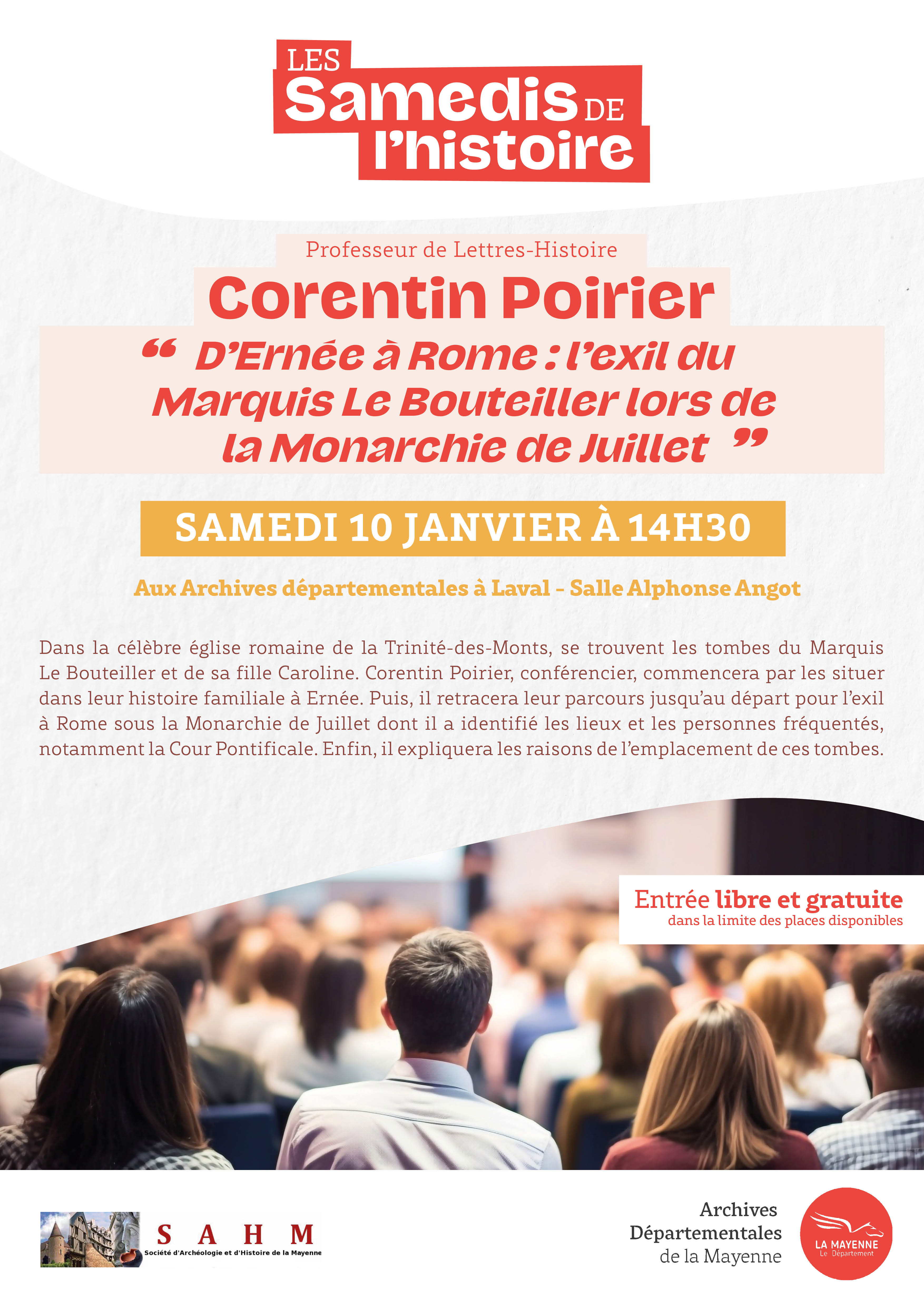 Affiche des Samedis de l'histoire du 10 janvier 2026